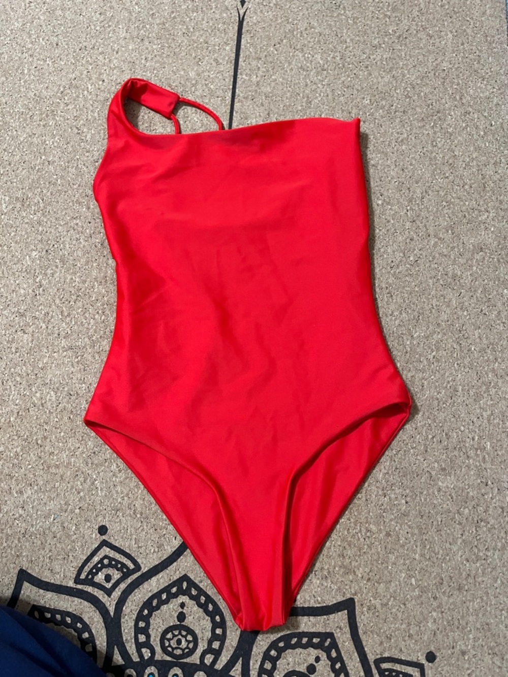 Jade Red One-Shoulder One-Piece Swimsuit